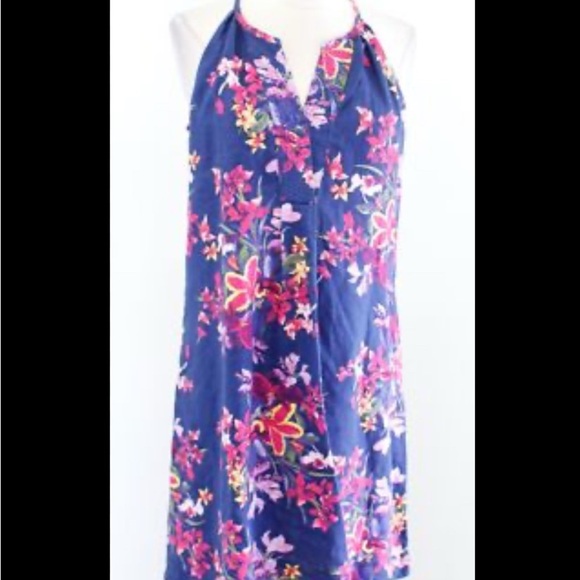 Tommy Bahama Navy Dress with Pink Floral Design - Picture 3 of 3